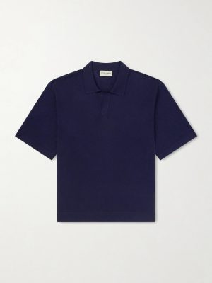 Pele Jacquard-Knit Lyocell and Wool-Blend Polo Shirt Pele Jacquard-Knit Lyocell and Wool-Blend Polo Shirt