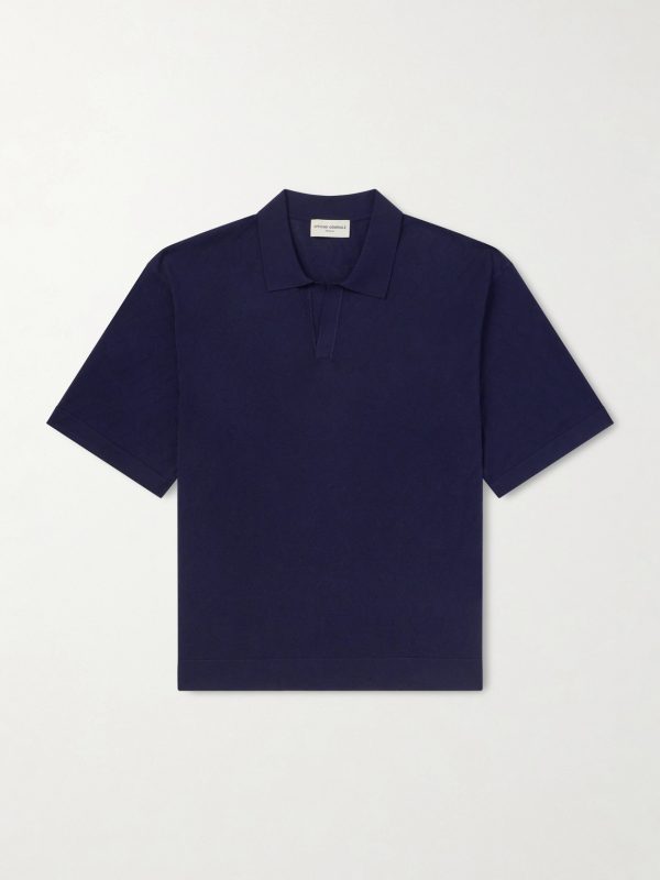 Pele Jacquard-Knit Lyocell and Wool-Blend Polo Shirt