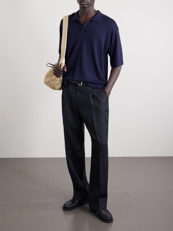 Pele Jacquard-Knit Lyocell and Wool-Blend Polo Shirt - OU