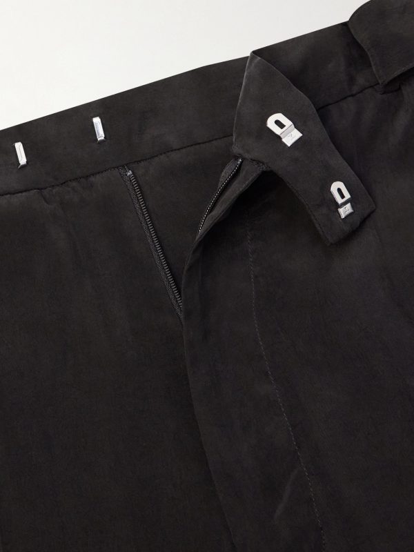 Nash Wide-Leg Belted Pleated Canvas Trousers - E1 Nash Wide-Leg Belted Pleated Canvas Trousers - E1