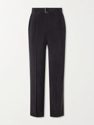 Nash Wide-Leg Belted Pleated Canvas Trousers Nash Wide-Leg Belted Pleated Canvas Trousers