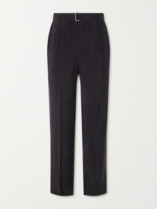 Nash Wide-Leg Belted Pleated Canvas Trousers Nash Wide-Leg Belted Pleated Canvas Trousers
