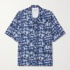 Eren Camp-Collar Tie-Dyed Lyocell Shirt