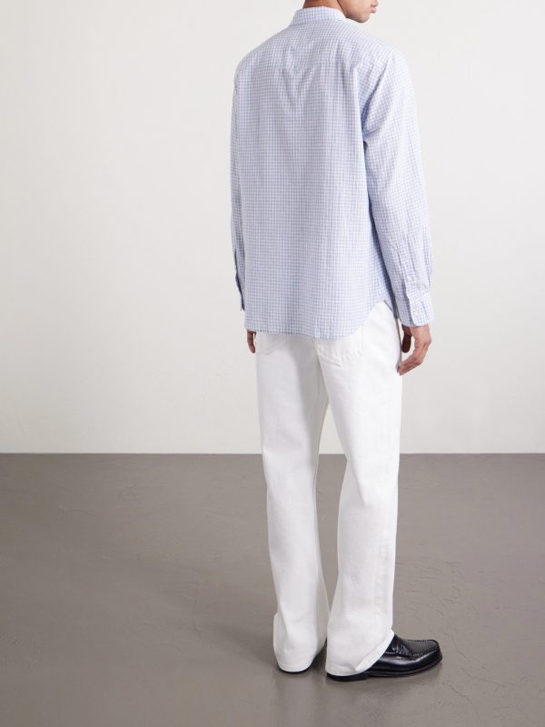 Giacomo Checked Cotton, Lyocell and Linen-Blend Shirt - BK Giacomo Checked Cotton, Lyocell and Linen-Blend Shirt - BK