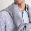 Giacomo Checked Cotton, Lyocell and Linen-Blend Shirt - CU Giacomo Checked Cotton, Lyocell and Linen-Blend Shirt - CU