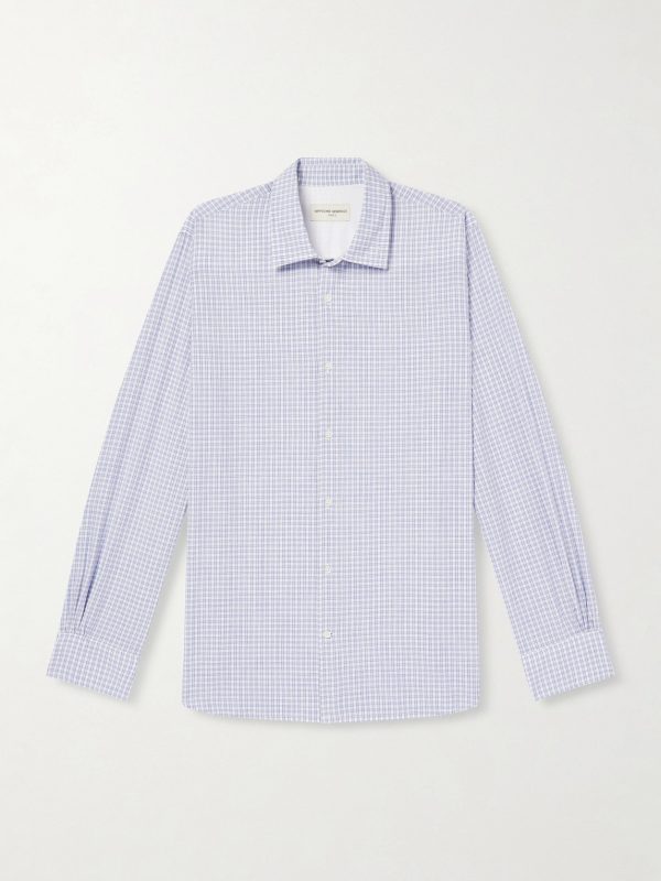 Giacomo Checked Cotton, Lyocell and Linen-Blend Shirt Giacomo Checked Cotton, Lyocell and Linen-Blend Shirt