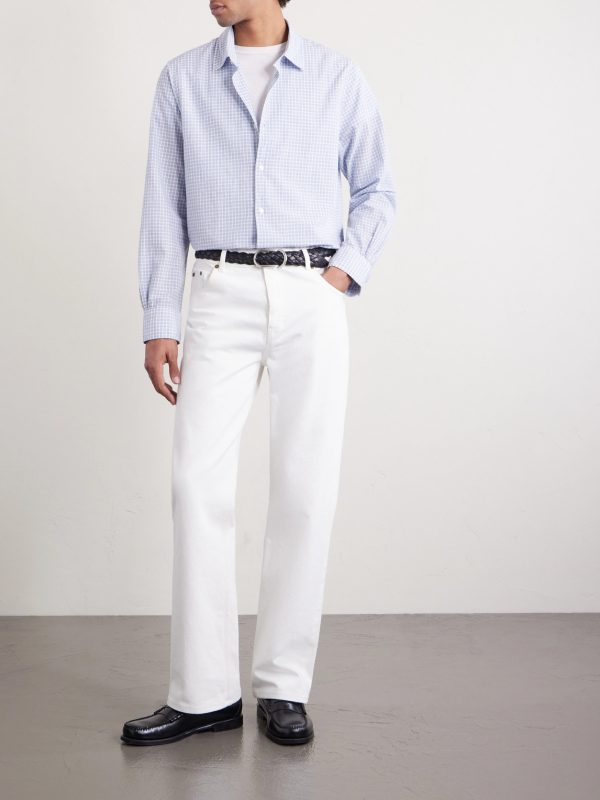 Giacomo Checked Cotton, Lyocell and Linen-Blend Shirt - OU Giacomo Checked Cotton, Lyocell and Linen-Blend Shirt - OU