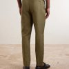 Drew Tapered Pleated Lyocell, Linen and Cotton-Blend Trousers - BK Drew Tapered Pleated Lyocell, Linen and Cotton-Blend Trousers - BK