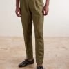 Drew Tapered Pleated Lyocell, Linen and Cotton-Blend Trousers - FR Drew Tapered Pleated Lyocell, Linen and Cotton-Blend Trousers - FR
