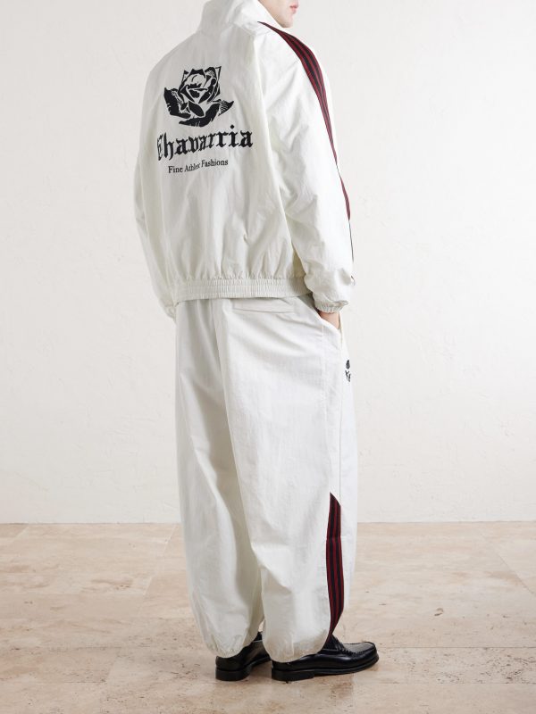 + Willy Chavarria Logo-Embroidered Striped Recycled Shell Track Jacket - BK