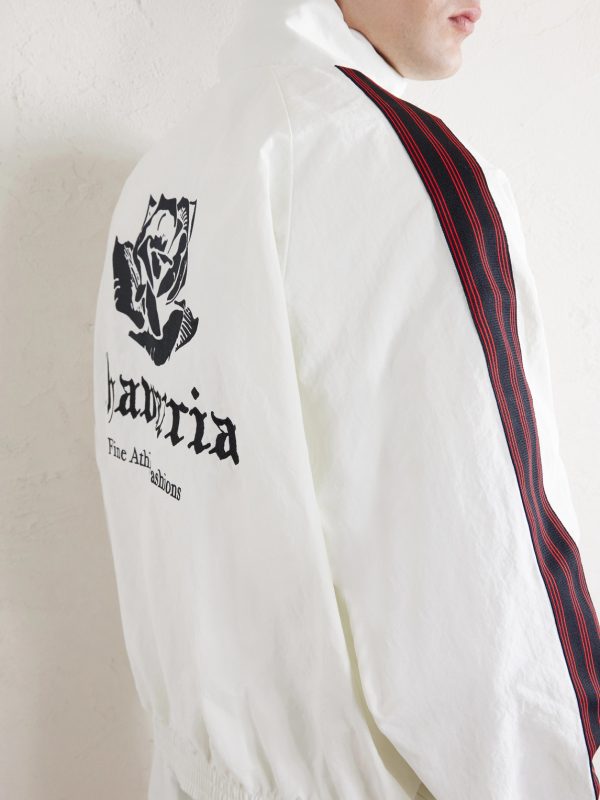 + Willy Chavarria Logo-Embroidered Striped Recycled Shell Track Jacket - E2