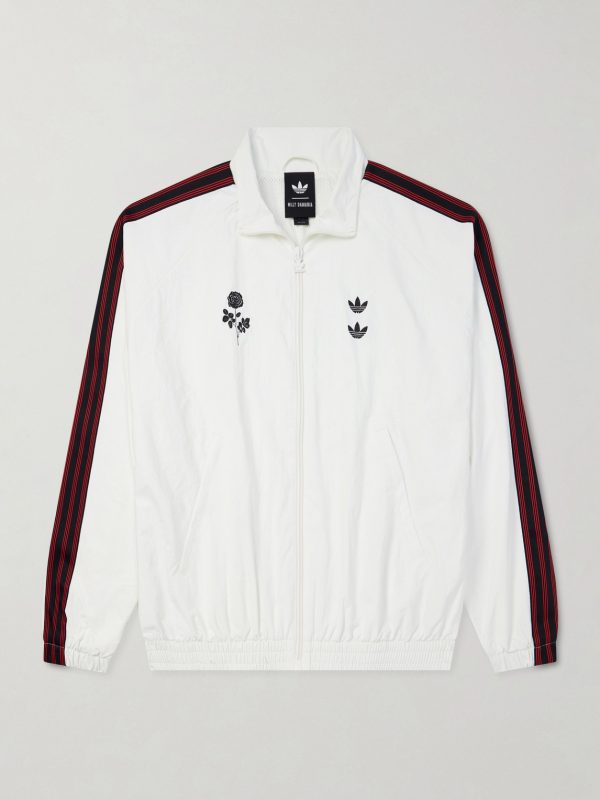 + Willy Chavarria Logo-Embroidered Striped Recycled Shell Track Jacket