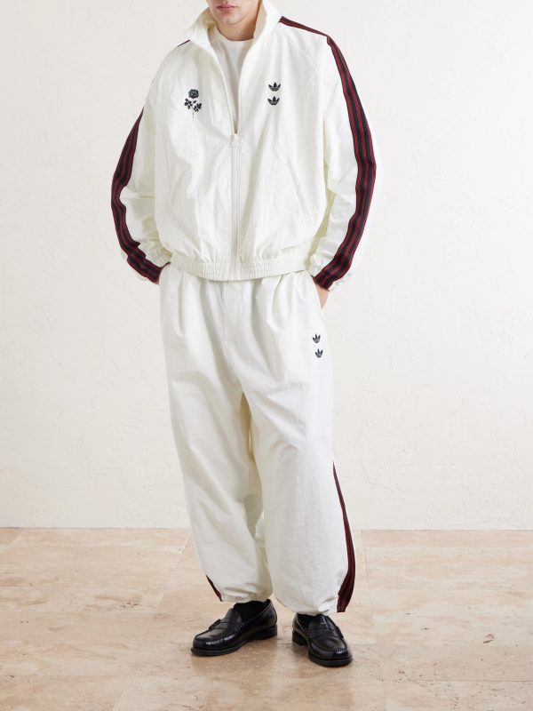 + Willy Chavarria Logo-Embroidered Striped Recycled Shell Track Jacket - OU