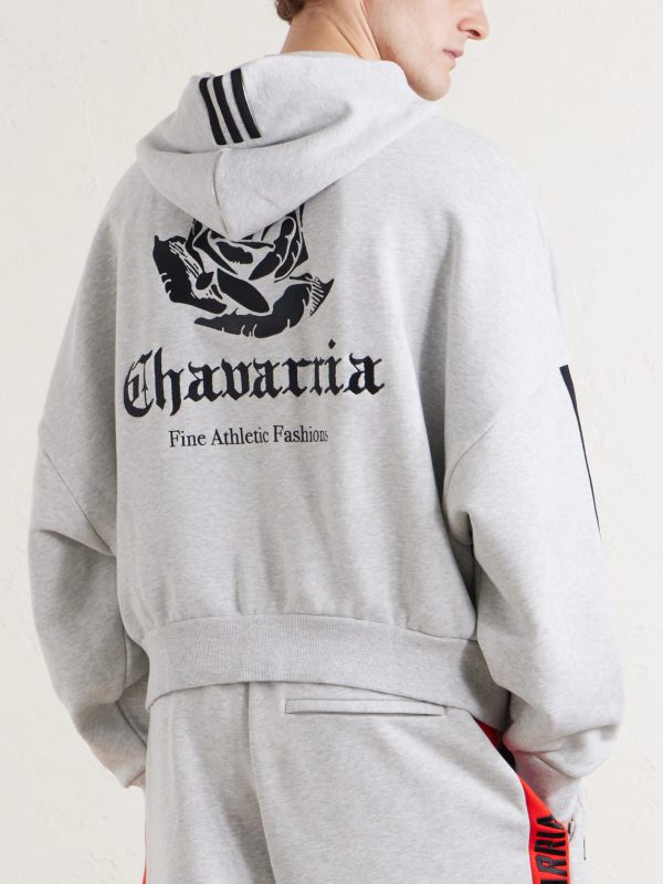 +Willy Chavarria Hooded Embroidered Zip-Up Cotton-Blend Sweater - BK +Willy Chavarria Hooded Embroidered Zip-Up Cotton-Blend Sweater - BK