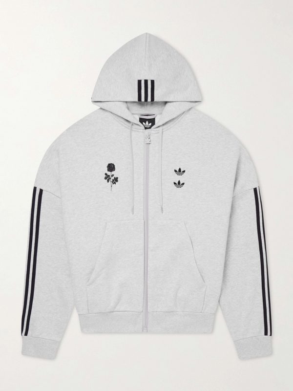+Willy Chavarria Hooded Embroidered Zip-Up Cotton-Blend Sweater +Willy Chavarria Hooded Embroidered Zip-Up Cotton-Blend Sweater