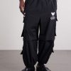 + Willy Chavarria Logo-Embroidered Shell Cargo Sweatpants - FR + Willy Chavarria Logo-Embroidered Shell Cargo Sweatpants - FR