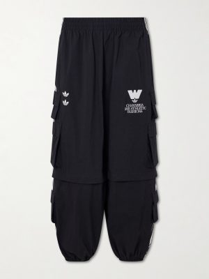 + Willy Chavarria Logo-Embroidered Shell Cargo Sweatpants