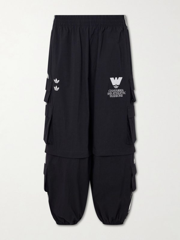 + Willy Chavarria Logo-Embroidered Shell Cargo Sweatpants + Willy Chavarria Logo-Embroidered Shell Cargo Sweatpants