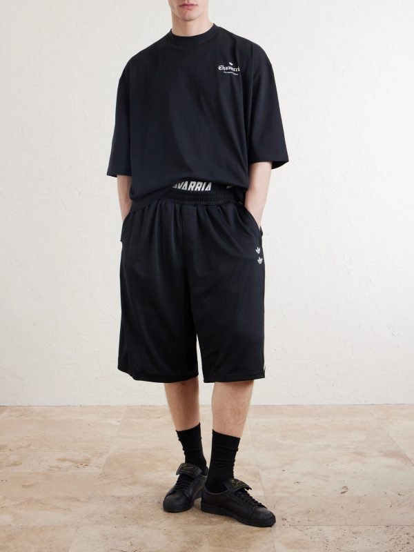 + Willy Chavarria Straight-Leg Striped Mesh Drawstring Shorts - OU + Willy Chavarria Straight-Leg Striped Mesh Drawstring Shorts - OU
