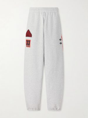 + Willy Chavarria Tapered Appliquéd Stretch-Cotton Jersey Sweatpants + Willy Chavarria Tapered Appliquéd Stretch-Cotton Jersey Sweatpants