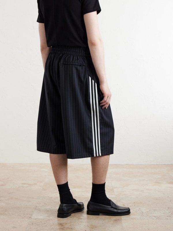 + Willy Chavarria Pinstriped Wool-Blend Twill Shorts - BK + Willy Chavarria Pinstriped Wool-Blend Twill Shorts - BK