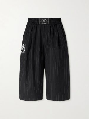 + Willy Chavarria Pinstriped Wool-Blend Twill Shorts + Willy Chavarria Pinstriped Wool-Blend Twill Shorts