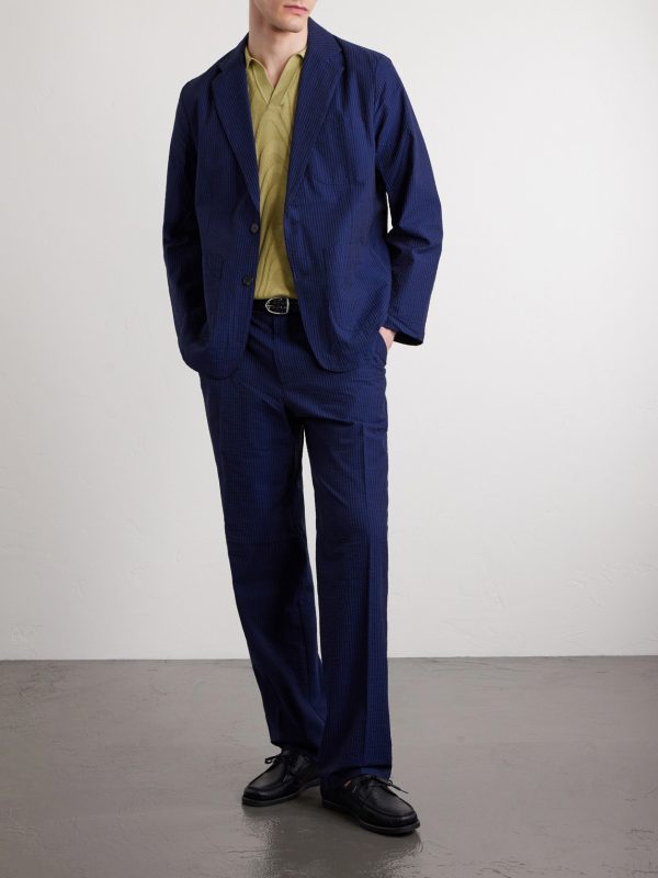 Atlantico Straight-Leg Organic Cotton-Seersucker Trousers - OU Atlantico Straight-Leg Organic Cotton-Seersucker Trousers - OU