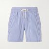 Atlantico Straight-Leg Striped Cotton-Seersucker Shorts