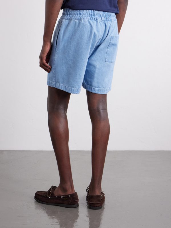 Straight-Leg Denim Drawstring Shorts - BK