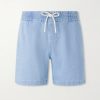 Straight-Leg Denim Drawstring Shorts