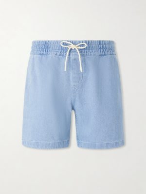 Straight-Leg Denim Drawstring Shorts Straight-Leg Denim Drawstring Shorts