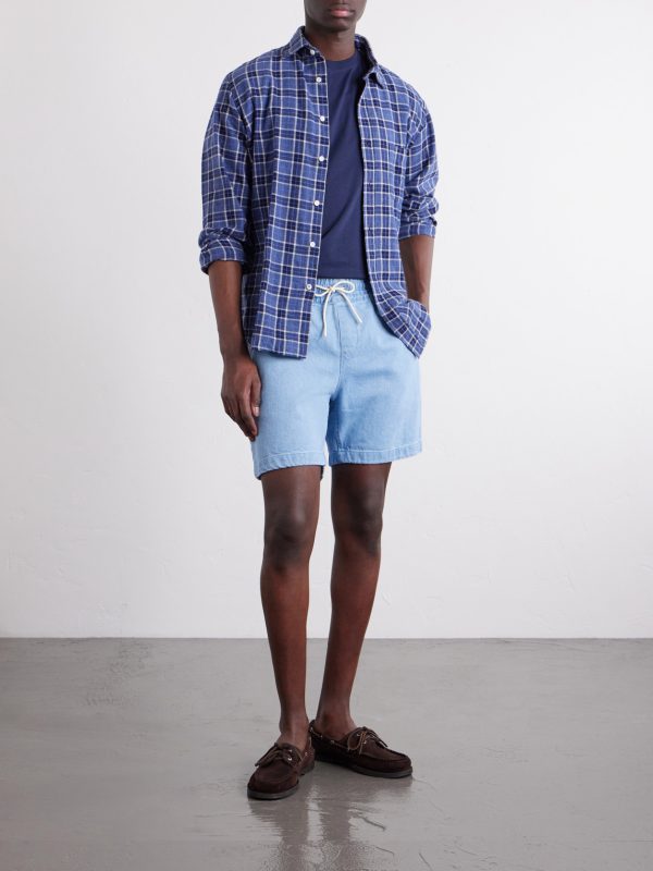 Straight-Leg Denim Drawstring Shorts - OU