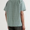 Portuguese Tile Camp-Collar Embroidered Cotton-Blend Shirt - BK Portuguese Tile Camp-Collar Embroidered Cotton-Blend Shirt - BK