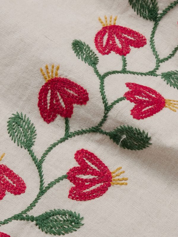 Branch Convertible-Collar Embroidered Linen and Cotton-Blend Shirt - CU