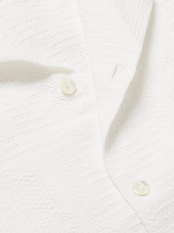 Reeve Convertible-Collar Organic Cotton-Jacquard Shirt - CU Reeve Convertible-Collar Organic Cotton-Jacquard Shirt - CU
