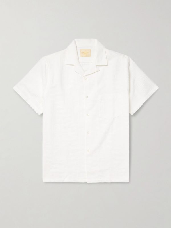 Reeve Convertible-Collar Organic Cotton-Jacquard Shirt Reeve Convertible-Collar Organic Cotton-Jacquard Shirt