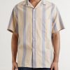 Lousada Camp-Collar Embroidered Striped Cotton Shirt - FR Lousada Camp-Collar Embroidered Striped Cotton Shirt - FR