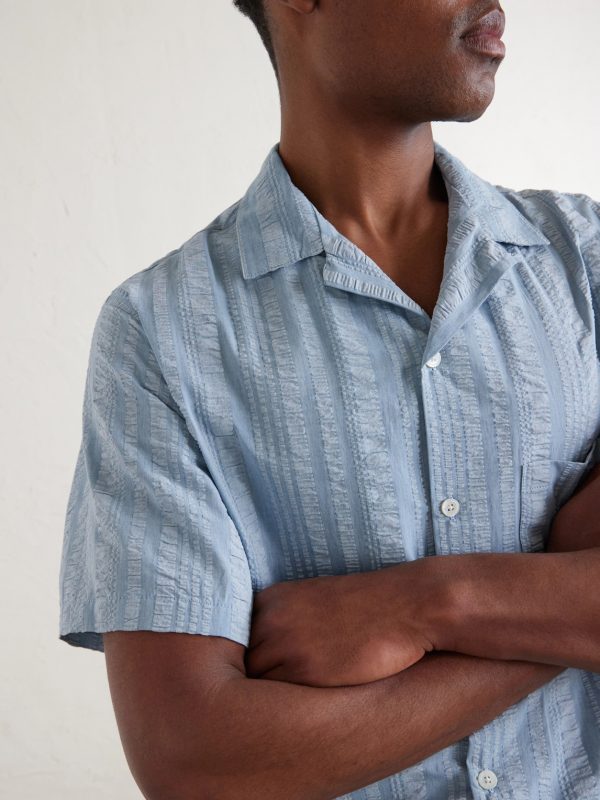 Prana Camp-Collar Striped Cotton Shirt - CU
