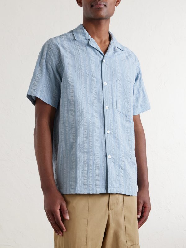 Prana Camp-Collar Striped Cotton Shirt - FR