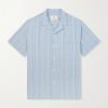 Prana Camp-Collar Striped Cotton Shirt
