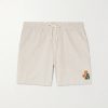 Spring Straight-Leg Embroidered Linen and Cotton-Blend Shorts Spring Straight-Leg Embroidered Linen and Cotton-Blend Shorts