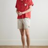 Spring Straight-Leg Embroidered Linen and Cotton-Blend Shorts - OU Spring Straight-Leg Embroidered Linen and Cotton-Blend Shorts - OU