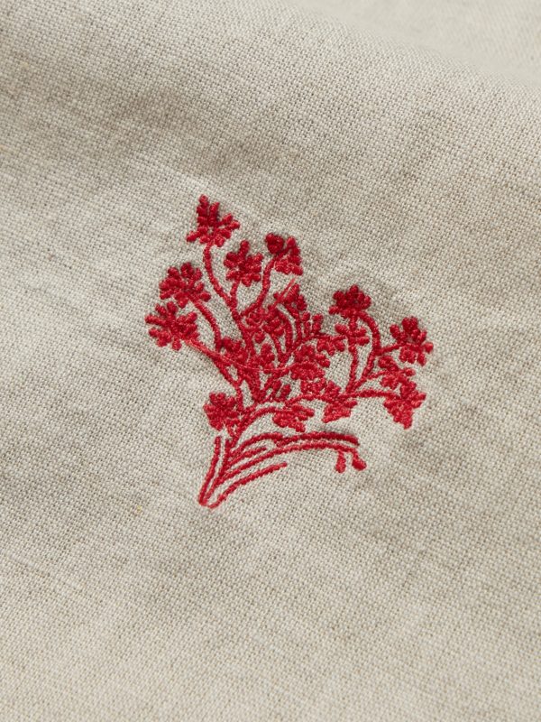 Convertible-Collar Embroidered Linen and Cotton-Blend Shirt - CU Convertible-Collar Embroidered Linen and Cotton-Blend Shirt - CU