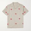Convertible-Collar Embroidered Linen and Cotton-Blend Shirt Convertible-Collar Embroidered Linen and Cotton-Blend Shirt