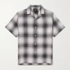 Smogy Convertible-Collar Checked Cotton Shirt Smogy Convertible-Collar Checked Cotton Shirt