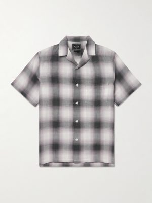 Smogy Convertible-Collar Checked Cotton Shirt Smogy Convertible-Collar Checked Cotton Shirt