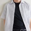 Aaron Striped Cotton and Linen-Blend Shirt - CU Aaron Striped Cotton and Linen-Blend Shirt - CU
