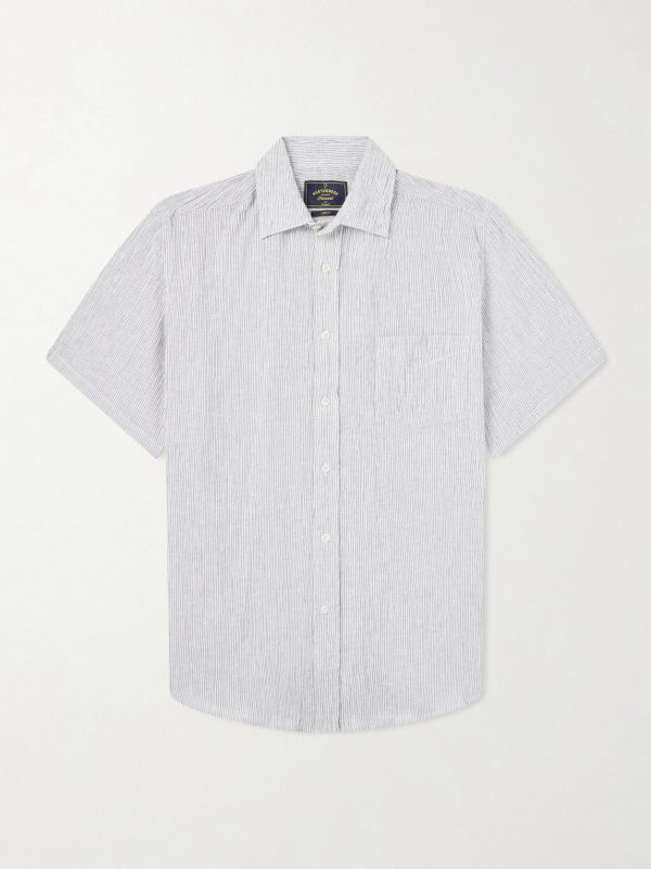 Aaron Striped Cotton and Linen-Blend Shirt Aaron Striped Cotton and Linen-Blend Shirt