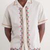 Convertible-Collar Embroidered Linen and Cotton-Blend Shirt - FR Convertible-Collar Embroidered Linen and Cotton-Blend Shirt - FR