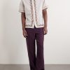 Convertible-Collar Embroidered Linen and Cotton-Blend Shirt - OU Convertible-Collar Embroidered Linen and Cotton-Blend Shirt - OU